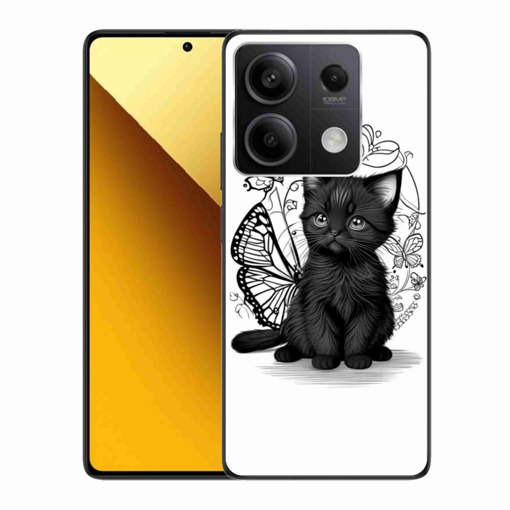 Gelový kryt mmCase na Xiaomi Redmi Note 13 5G - černé kotě