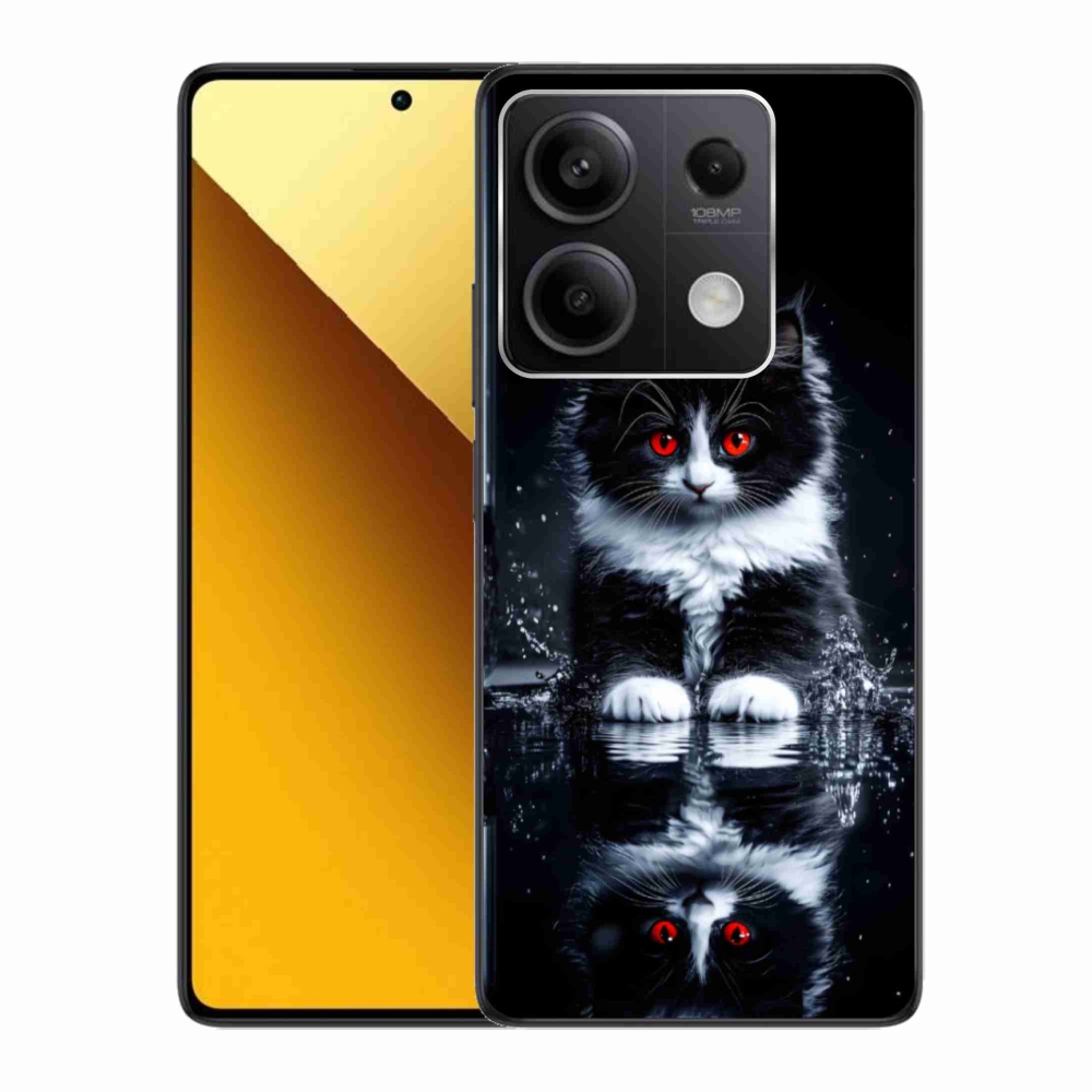 Gelový kryt mmCase na Xiaomi Redmi Note 13 5G - černobílé kotě