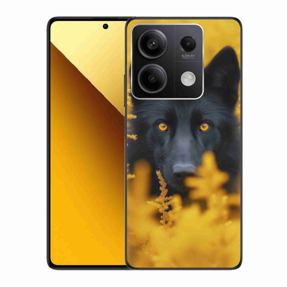 Gelový kryt mmCase na Xiaomi Redmi Note 13 5G - černý vlk 2