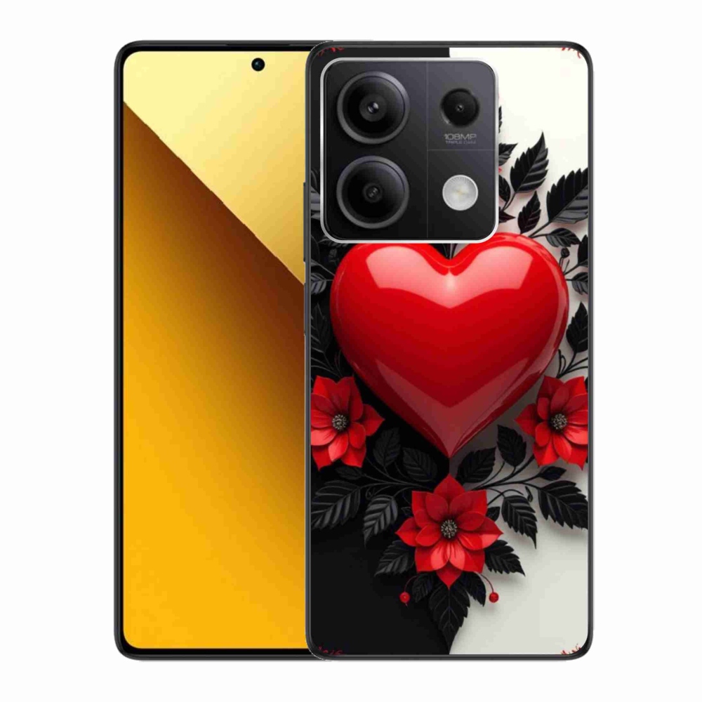 Gelový kryt mmCase na Xiaomi Redmi Note 13 5G - červené srdce