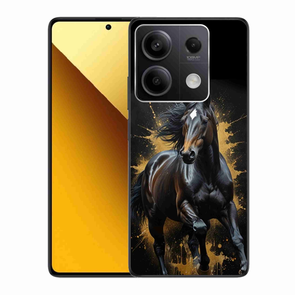 Gelový kryt mmCase na Xiaomi Redmi Note 13 5G - elegantní černý hřebec