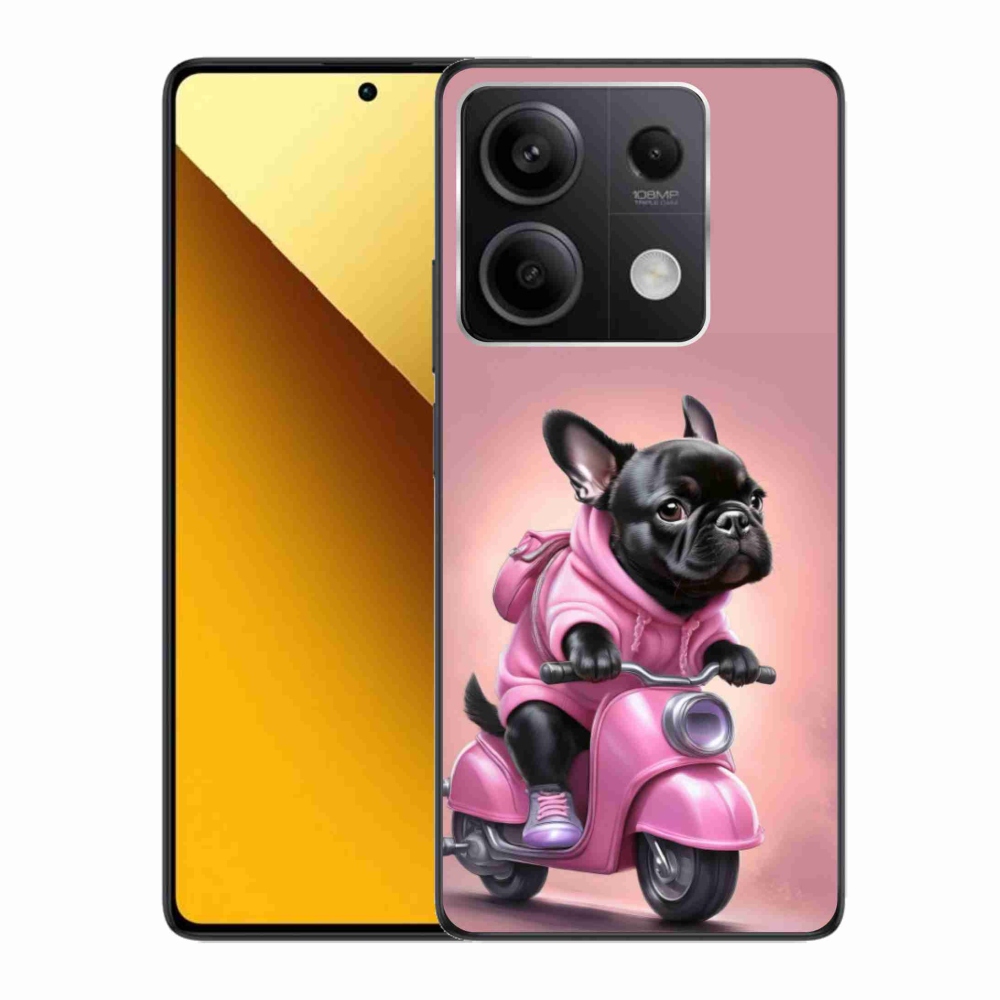 Gelový kryt mmCase na Xiaomi Redmi Note 13 5G - francouzský buldoček na skútru