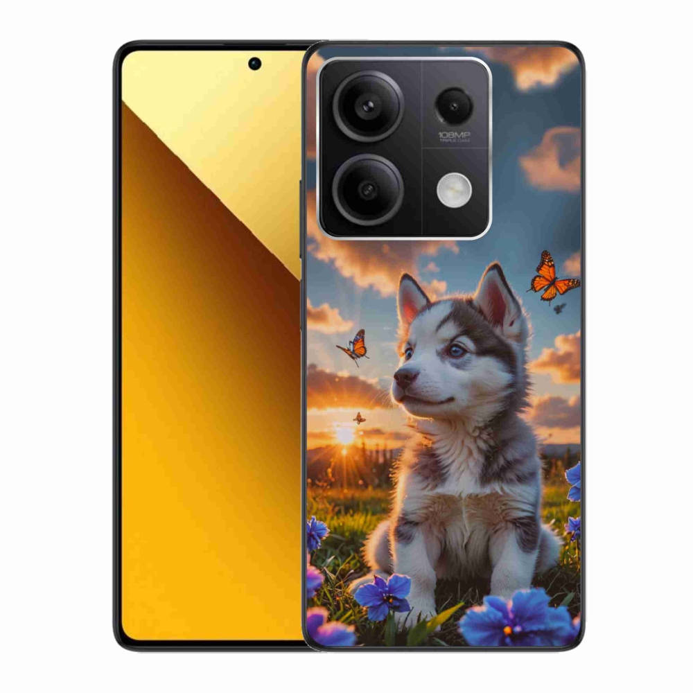 Gelový kryt mmCase na Xiaomi Redmi Note 13 5G - husky při západu slunce