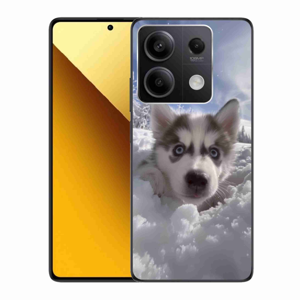 Gelový kryt mmCase na Xiaomi Redmi Note 13 5G - husky ve sněhu