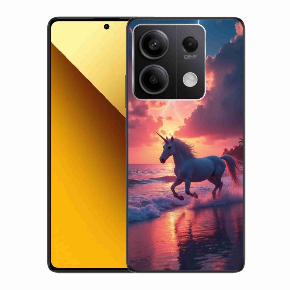 Gelový kryt mmCase na Xiaomi Redmi Note 13 5G - jednorožec na pláži