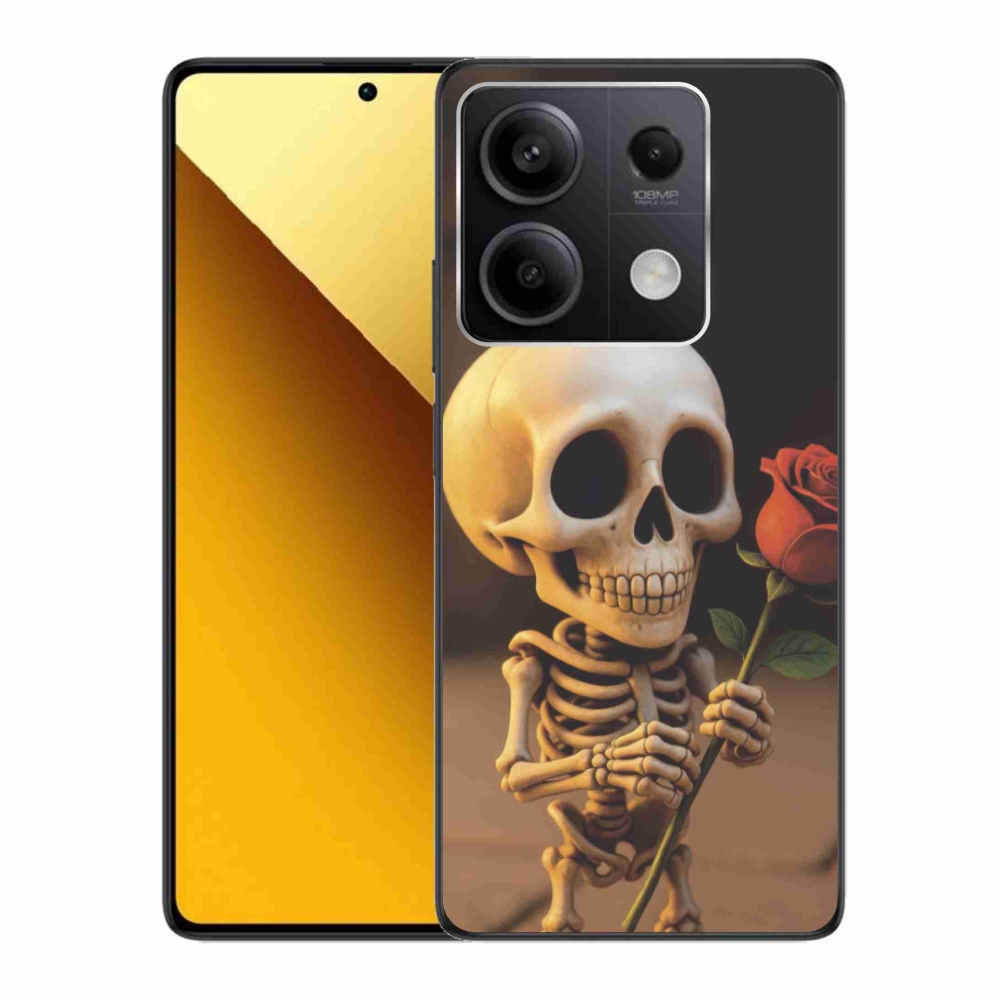 Gelový kryt mmCase na Xiaomi Redmi Note 13 5G - kostlivec s růží