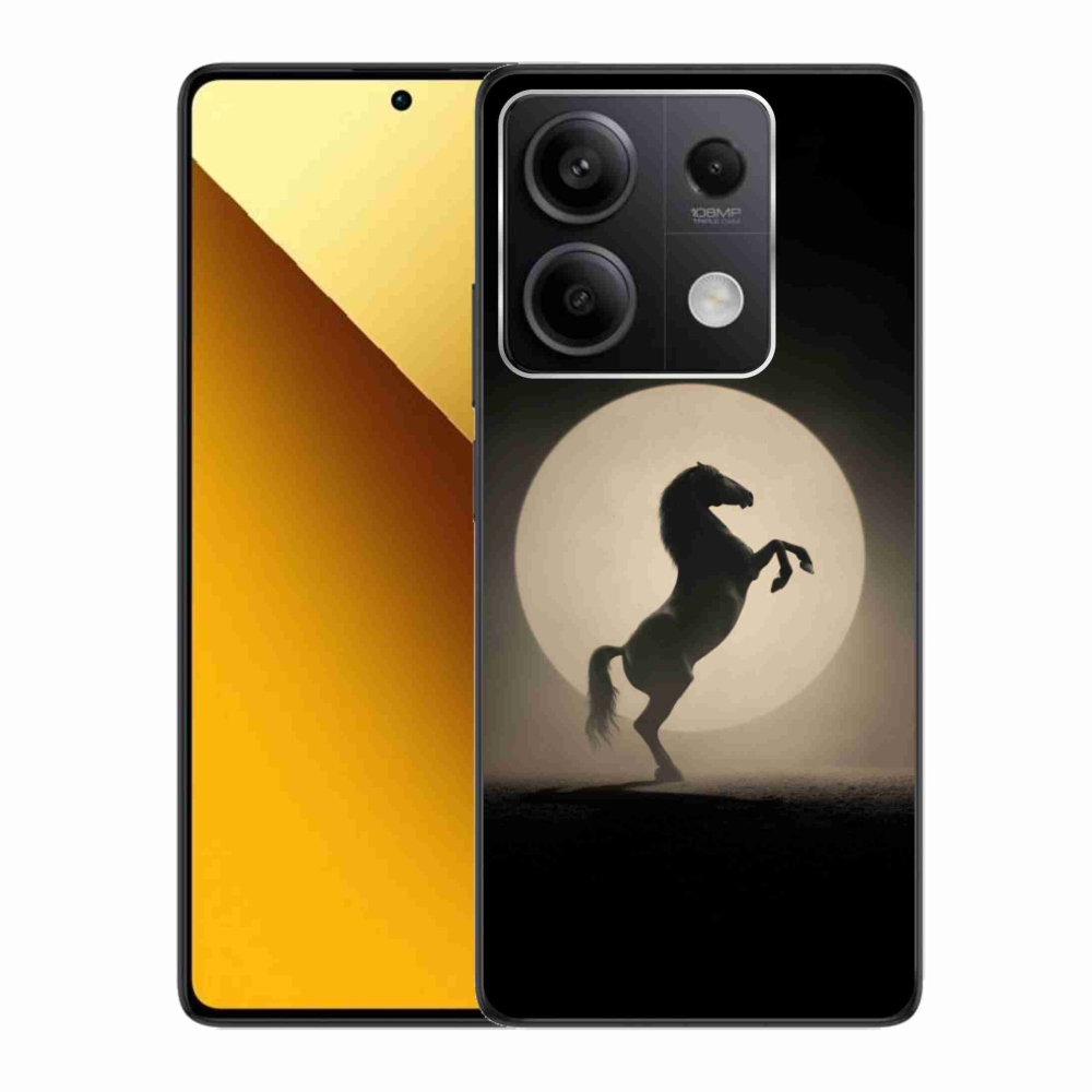 Gelový kryt mmCase na Xiaomi Redmi Note 13 5G - kůň v siluetě