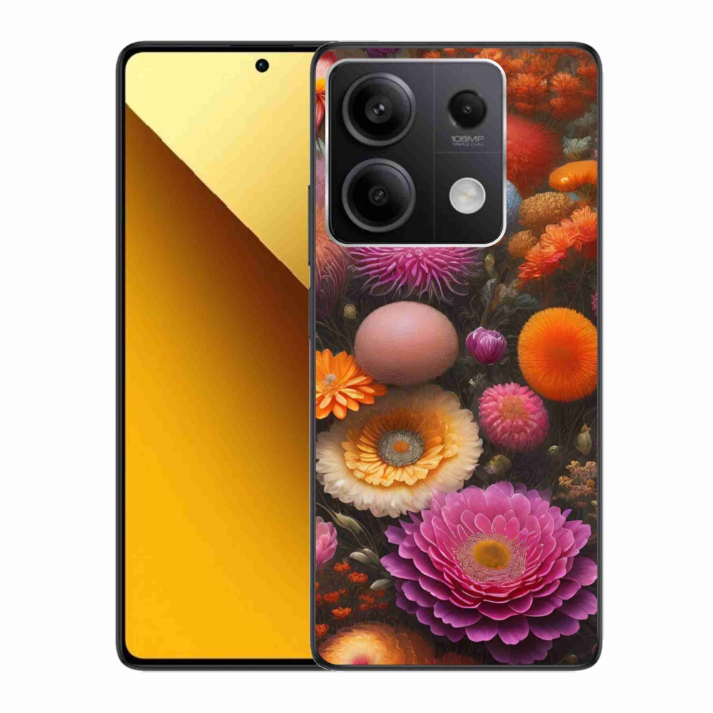 Gelový kryt mmCase na Xiaomi Redmi Note 13 5G - květinová kompozice