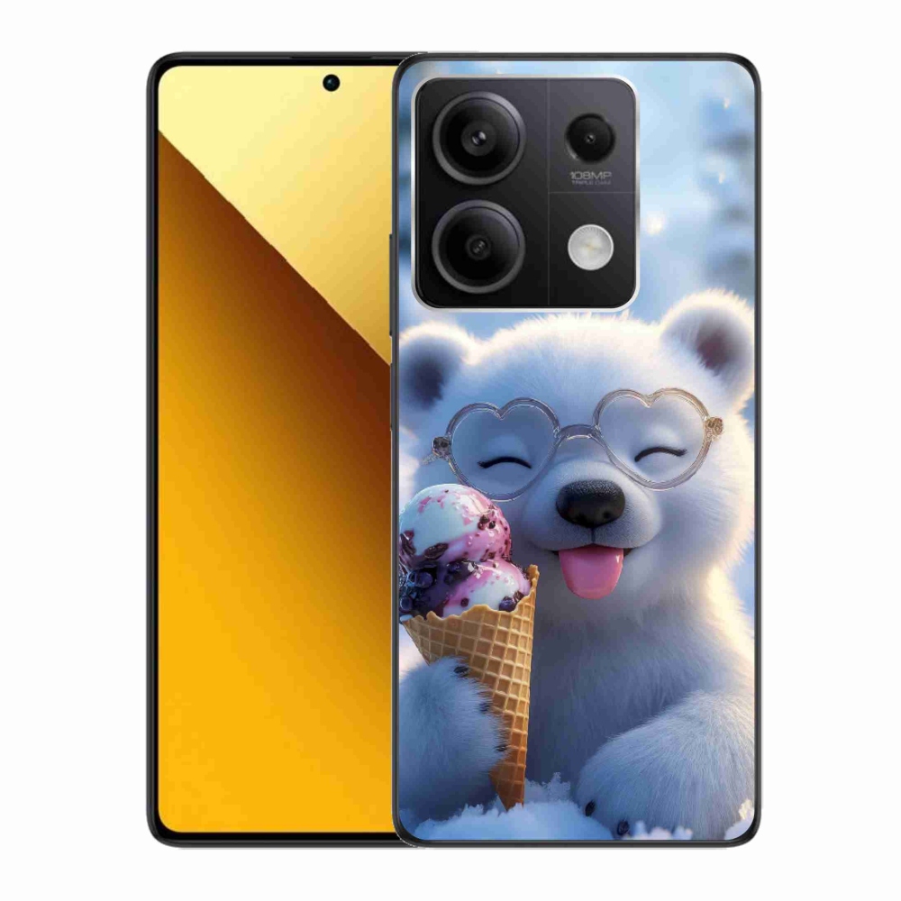 Gelový kryt mmCase na Xiaomi Redmi Note 13 5G - medvídek se zmrzlinou