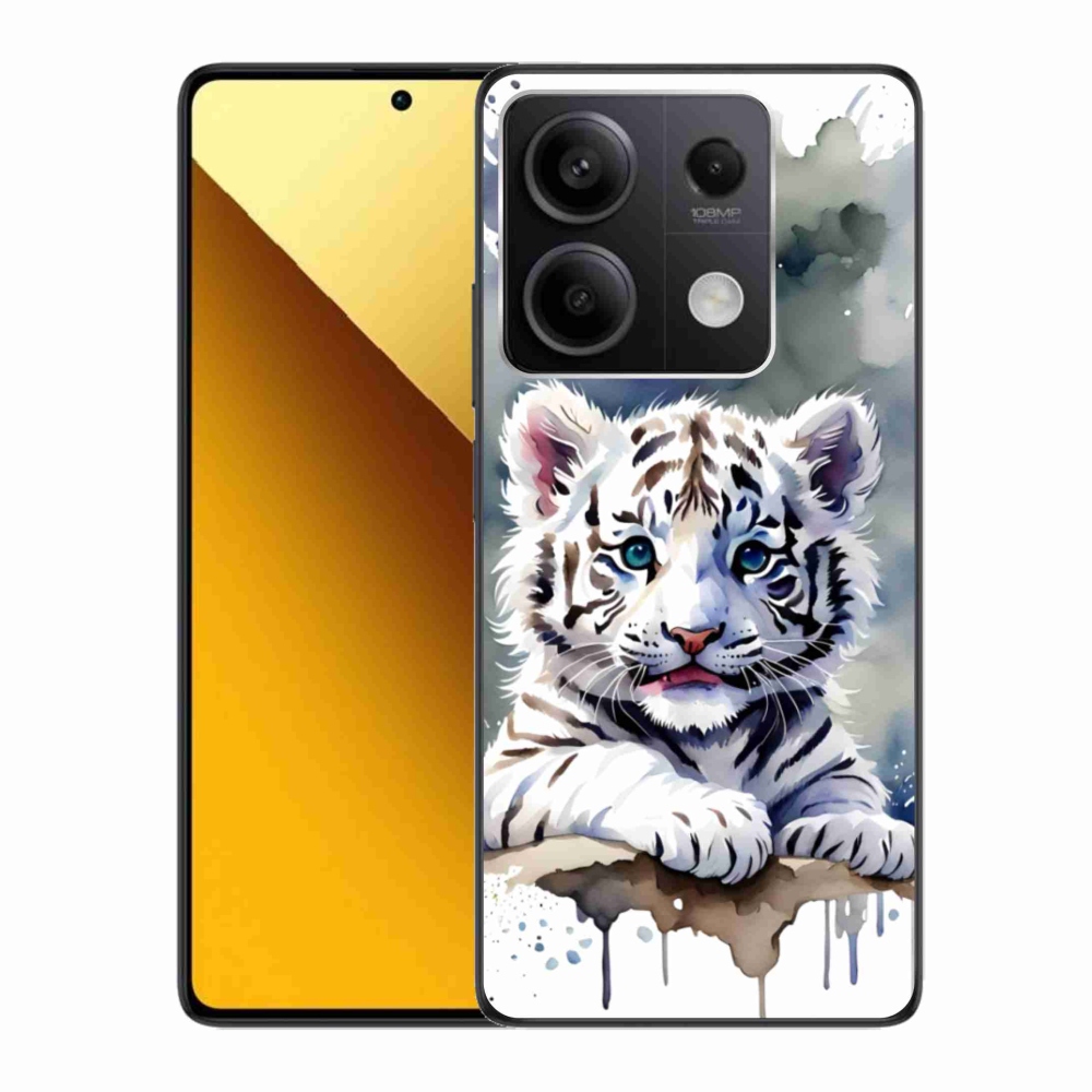 Gelový kryt mmCase na Xiaomi Redmi Note 13 5G - mládě bílého tygra