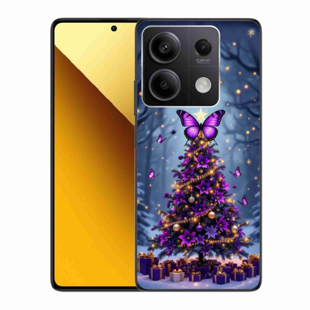 Gelový kryt mmCase na Xiaomi Redmi Note 13 5G - motýlí vánoční stromek