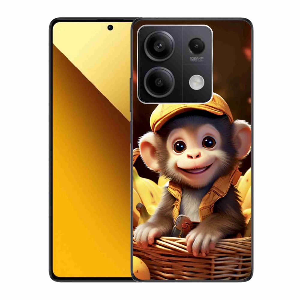 Gelový kryt mmCase na Xiaomi Redmi Note 13 5G - opice v košíku