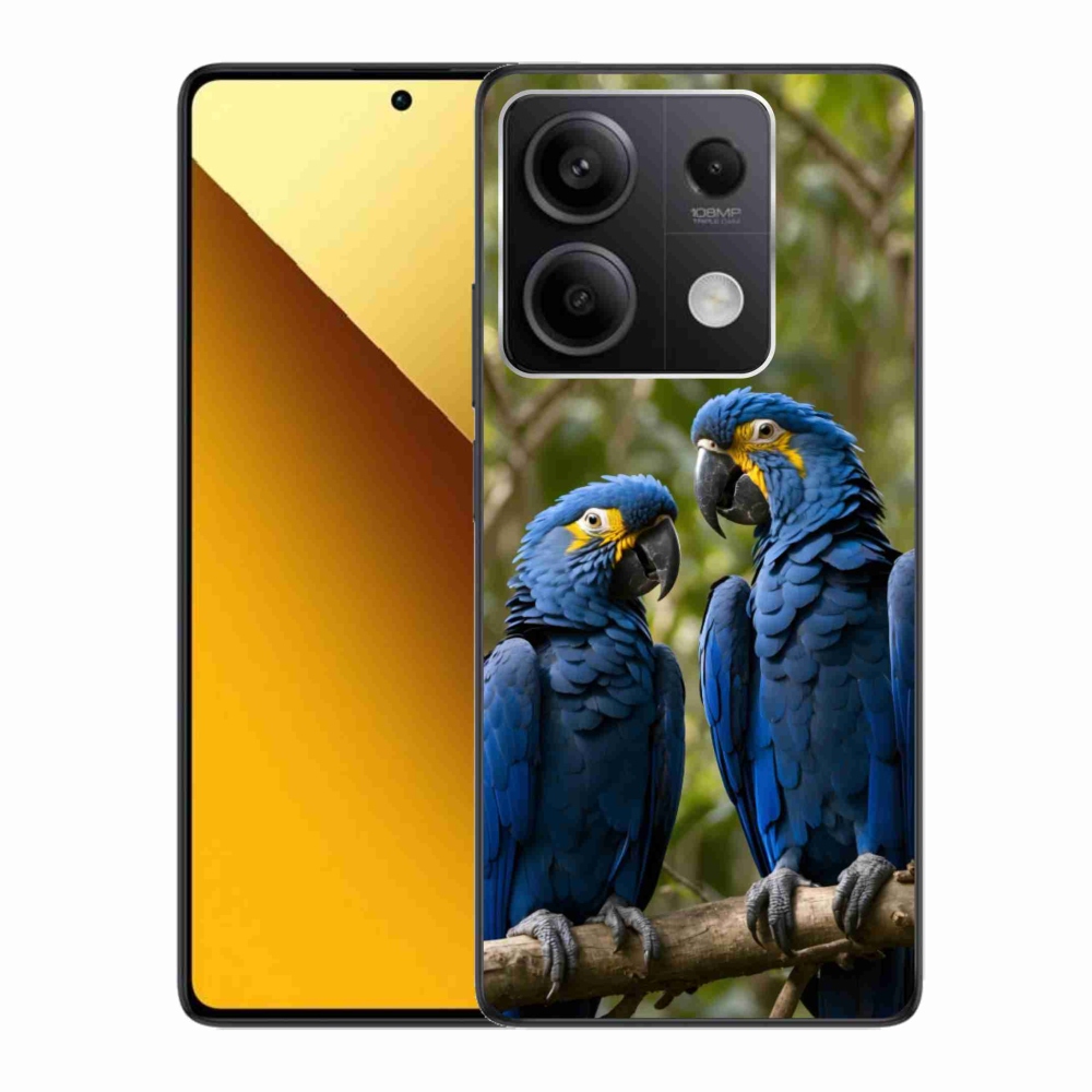 Gelový kryt mmCase na Xiaomi Redmi Note 13 5G - papouščí duo