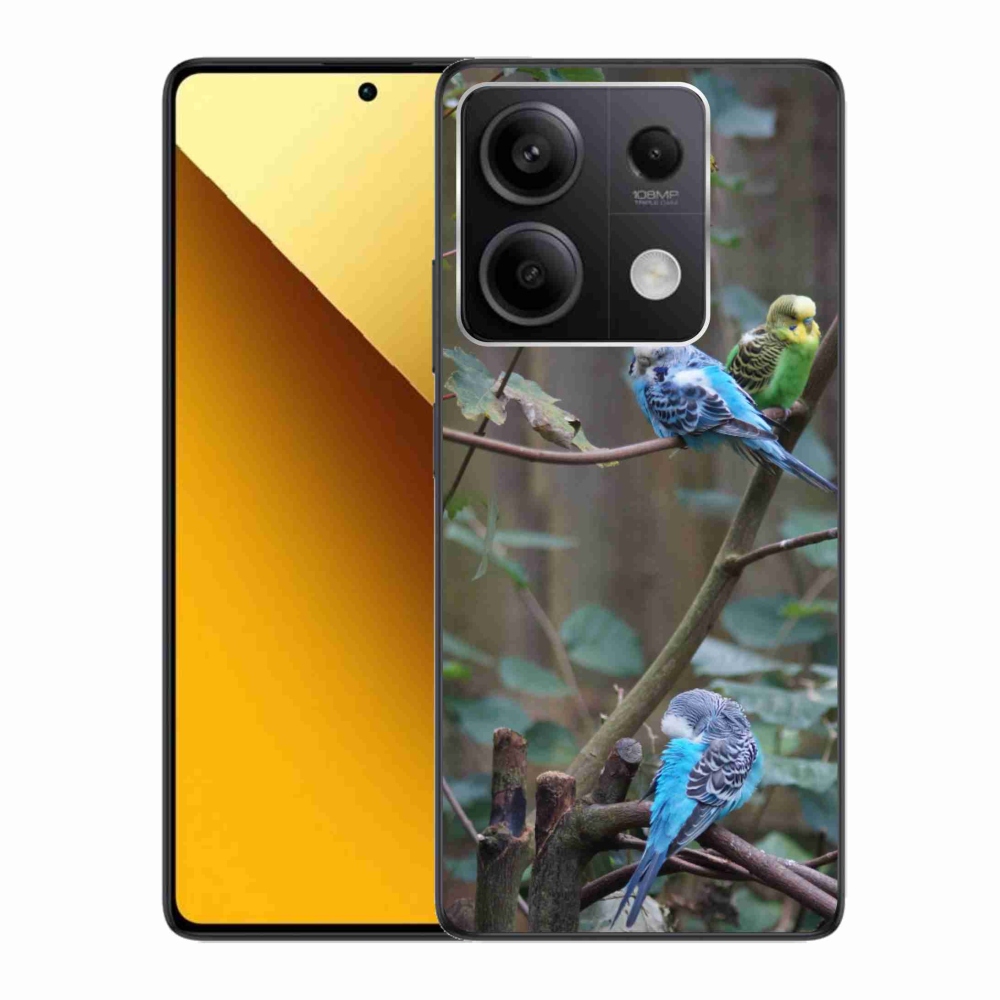 Gelový kryt mmCase na Xiaomi Redmi Note 13 5G - papoušci na větvi