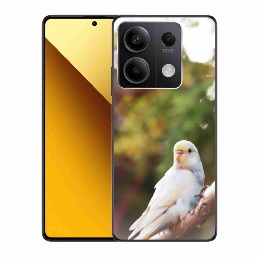 Gelový kryt mmCase na Xiaomi Redmi Note 13 5G - papoušek andulka bílá