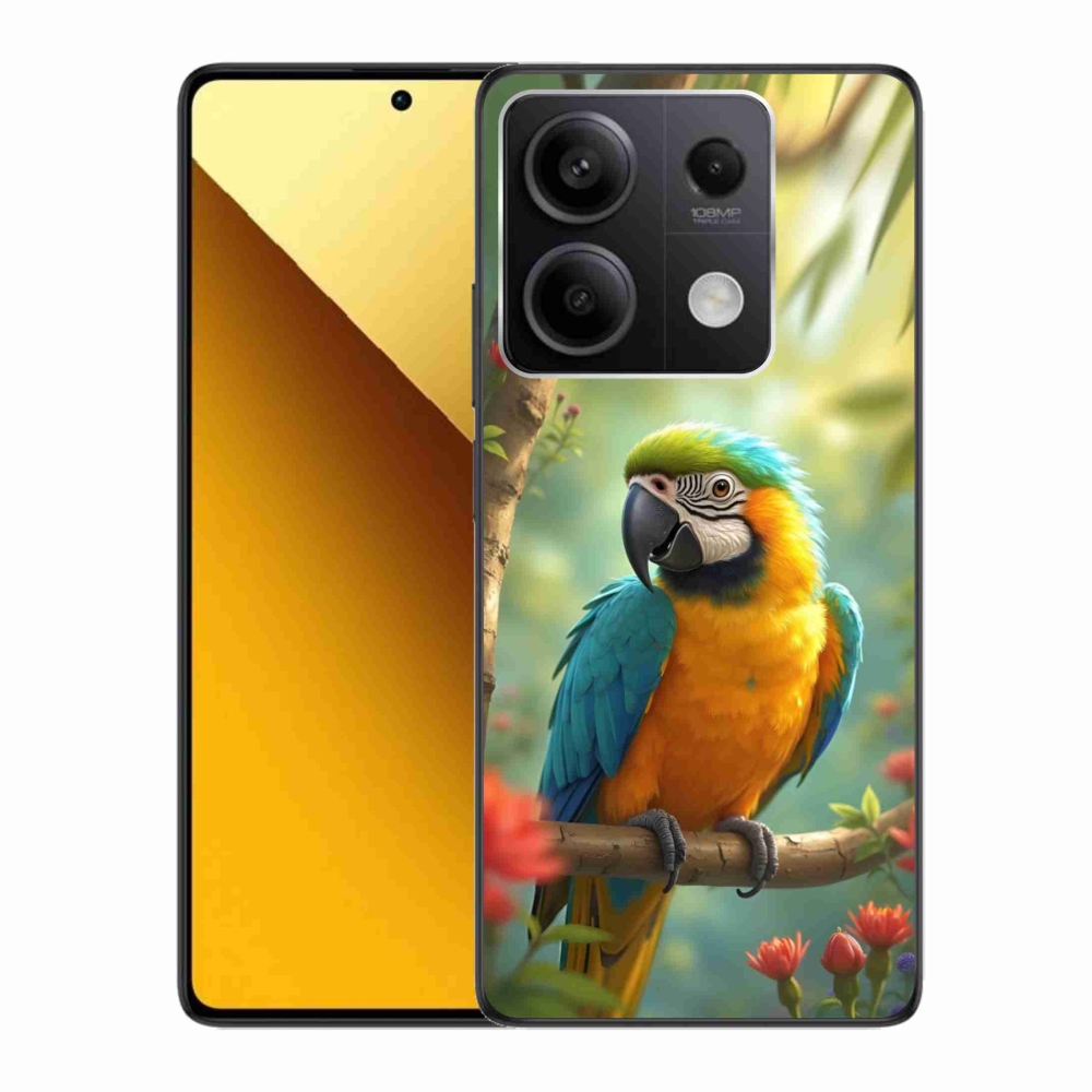 Gelový kryt mmCase na Xiaomi Redmi Note 13 5G - papoušek ara modrožlutá