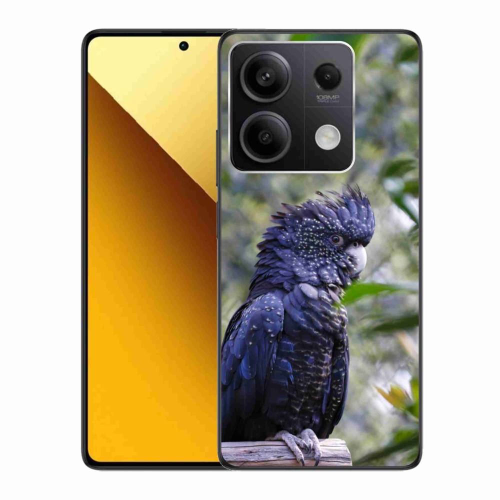 Gelový kryt mmCase na Xiaomi Redmi Note 13 5G - papoušek kakadu černý
