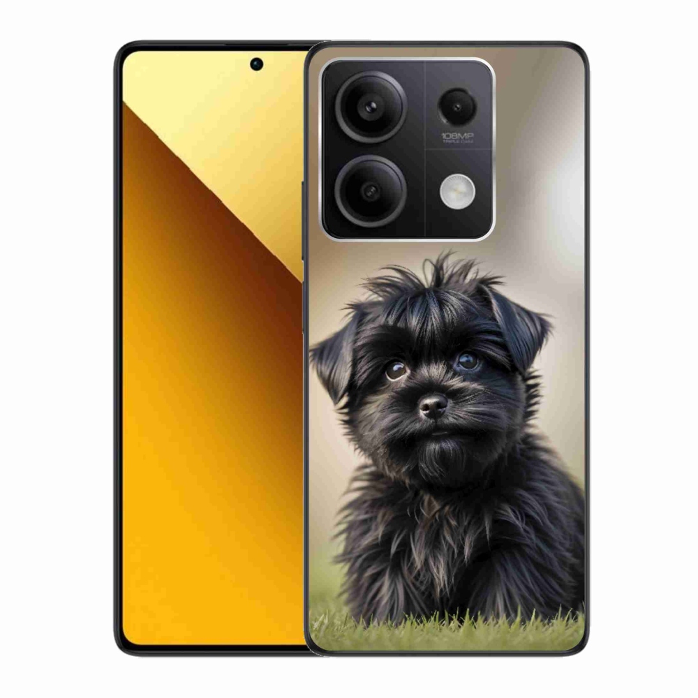 Gelový kryt mmCase na Xiaomi Redmi Note 13 5G - roztomilý černý pejsek