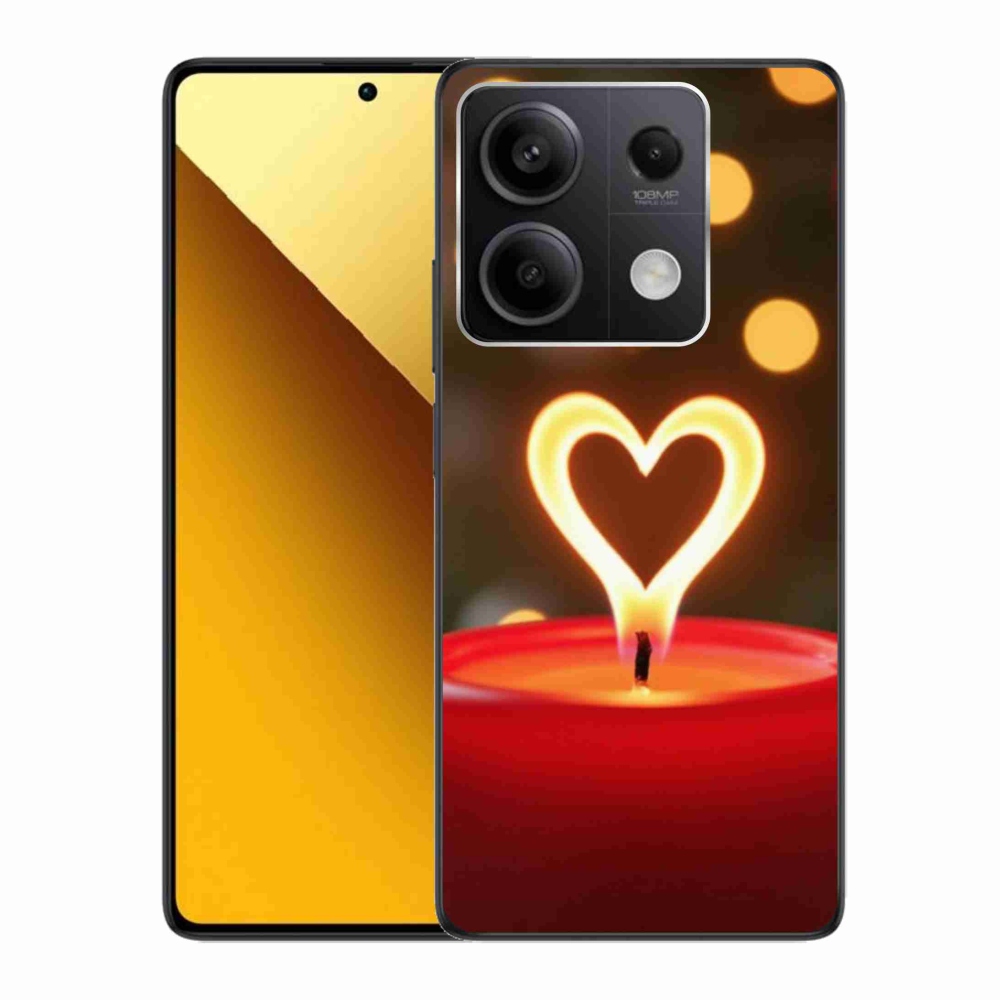 Gelový kryt mmCase na Xiaomi Redmi Note 13 5G - srdce z plamene
