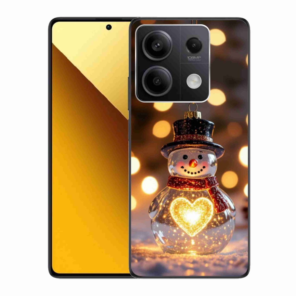 Gelový kryt mmCase na Xiaomi Redmi Note 13 5G - svítící vánoční sněhulák
