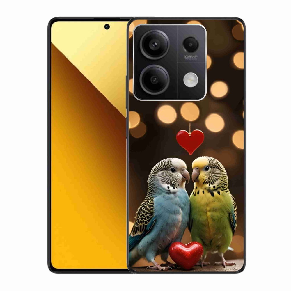 Gelový kryt mmCase na Xiaomi Redmi Note 13 5G - zamilovaní papoušci