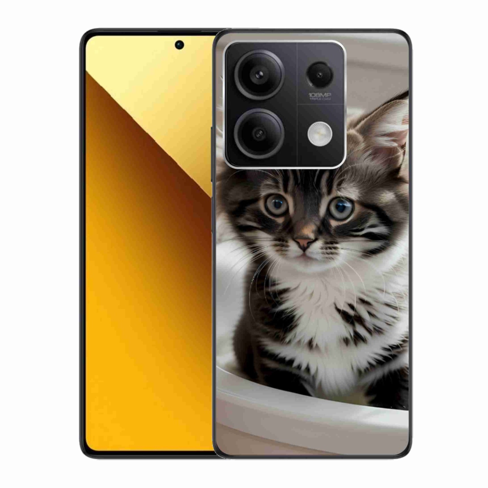 Gelový kryt mmCase na Xiaomi Redmi Note 13 5G - zvědavé kotě