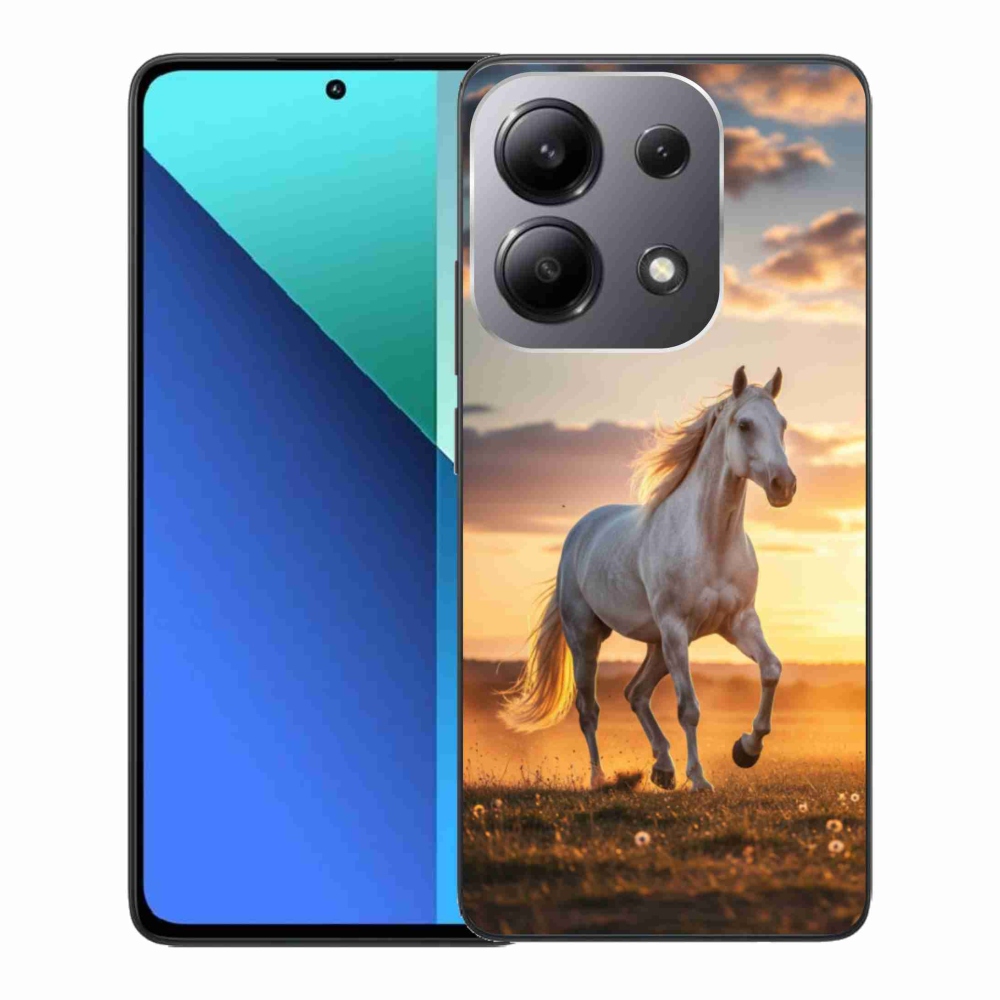 Gelový kryt mmCase na Xiaomi Redmi Note 13 - běžící bílý kůň 2