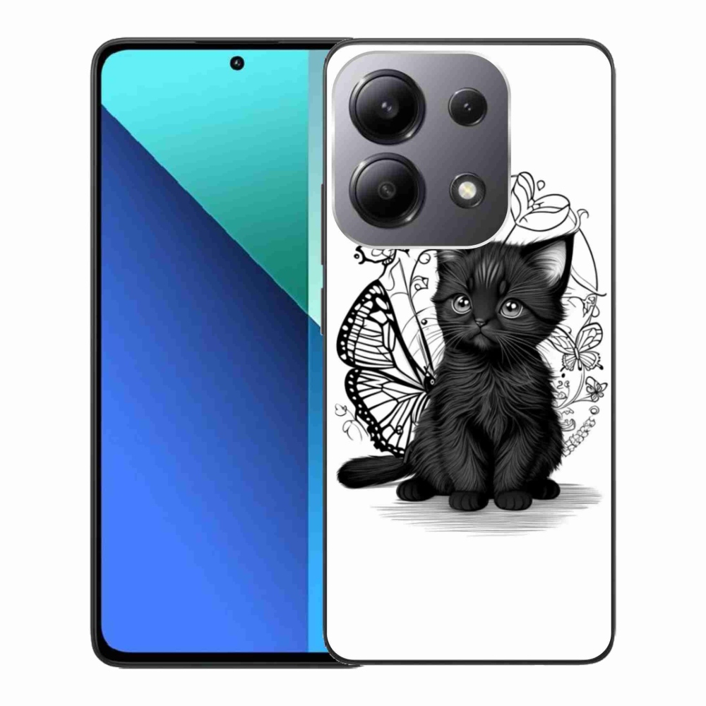Gelový kryt mmCase na Xiaomi Redmi Note 13 - černé kotě
