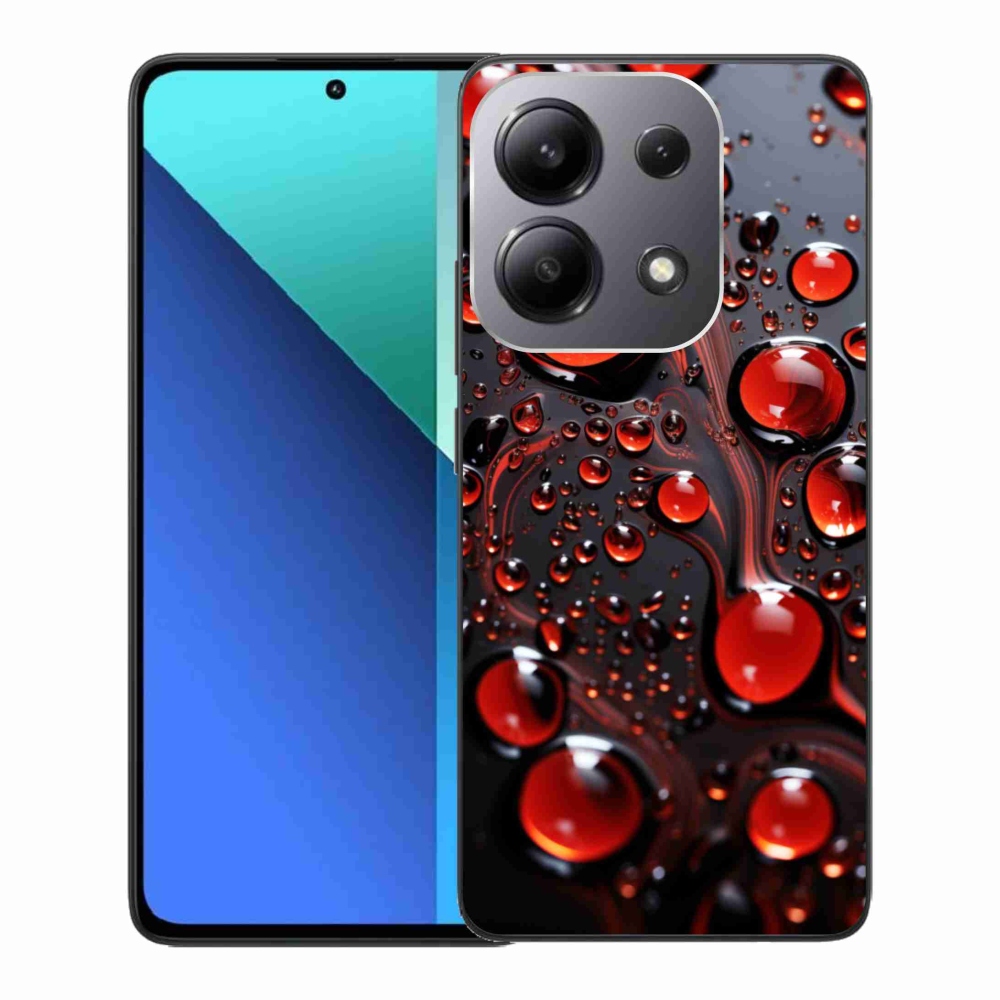 Gelový kryt mmCase na Xiaomi Redmi Note 13 - červené kapky 2