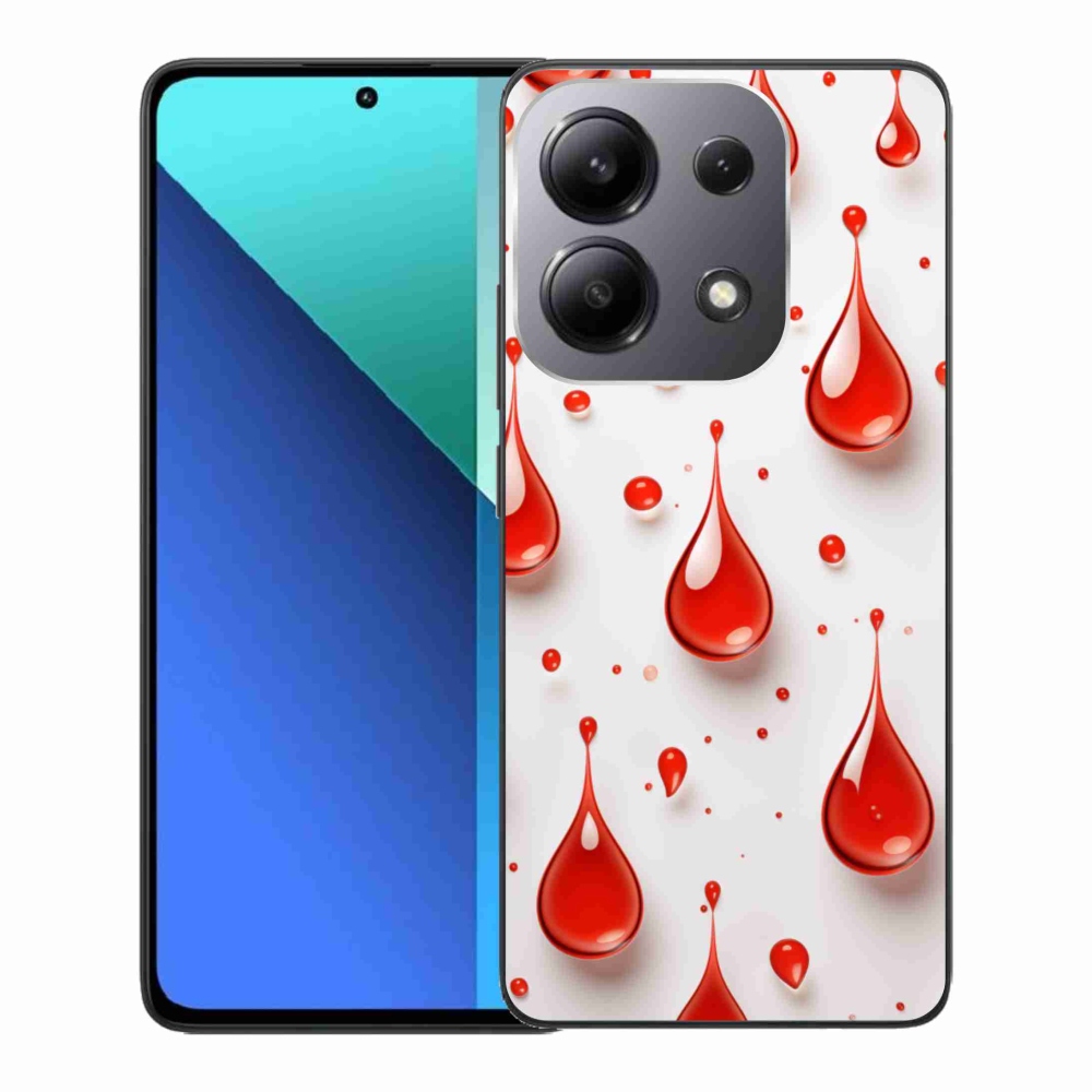 Gelový kryt mmCase na Xiaomi Redmi Note 13 - červené kapky
