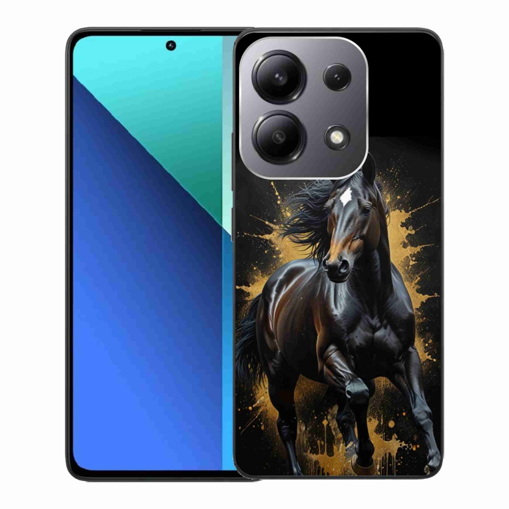 Gelový kryt mmCase na Xiaomi Redmi Note 13 - elegantní černý hřebec
