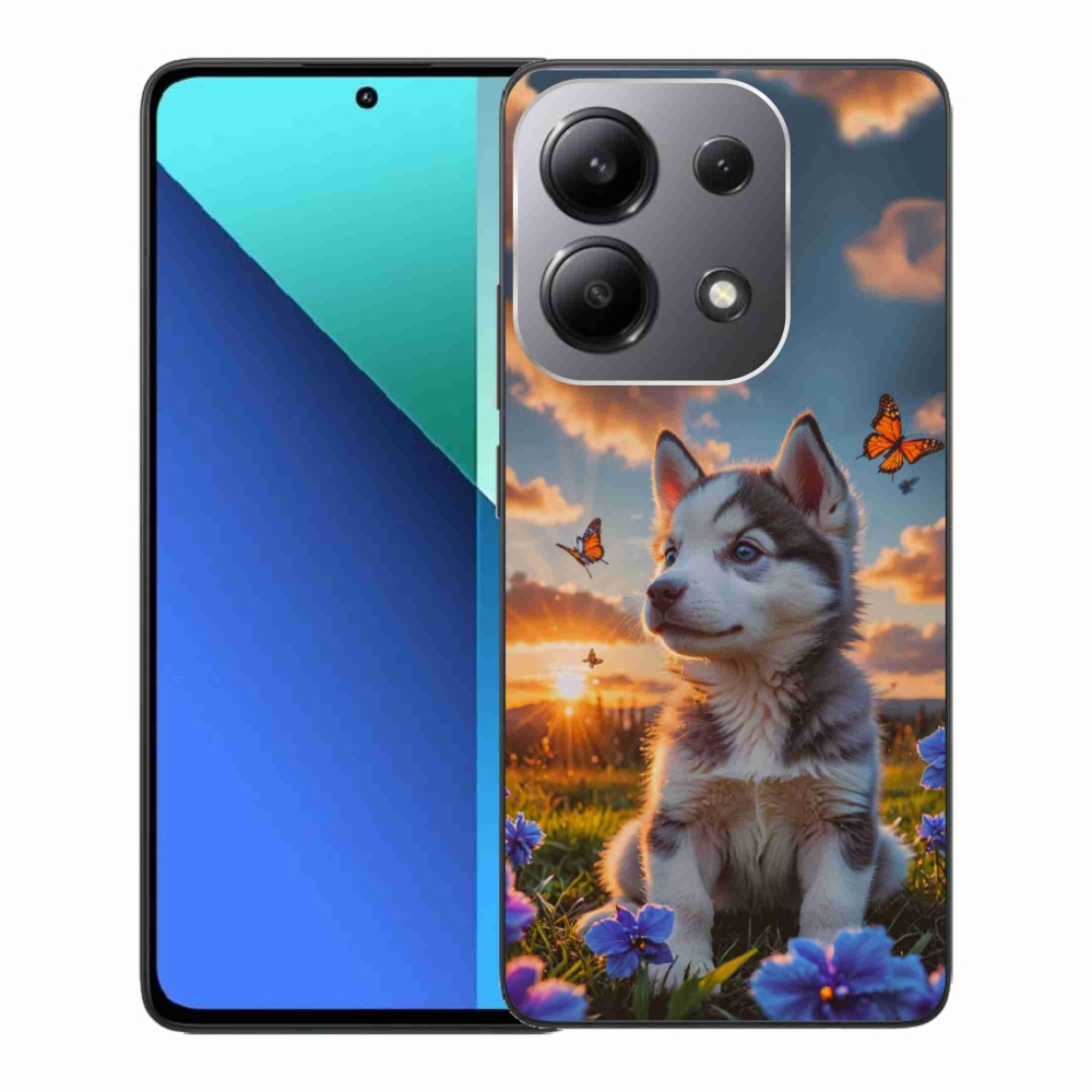 Gelový kryt mmCase na Xiaomi Redmi Note 13 - husky při západu slunce