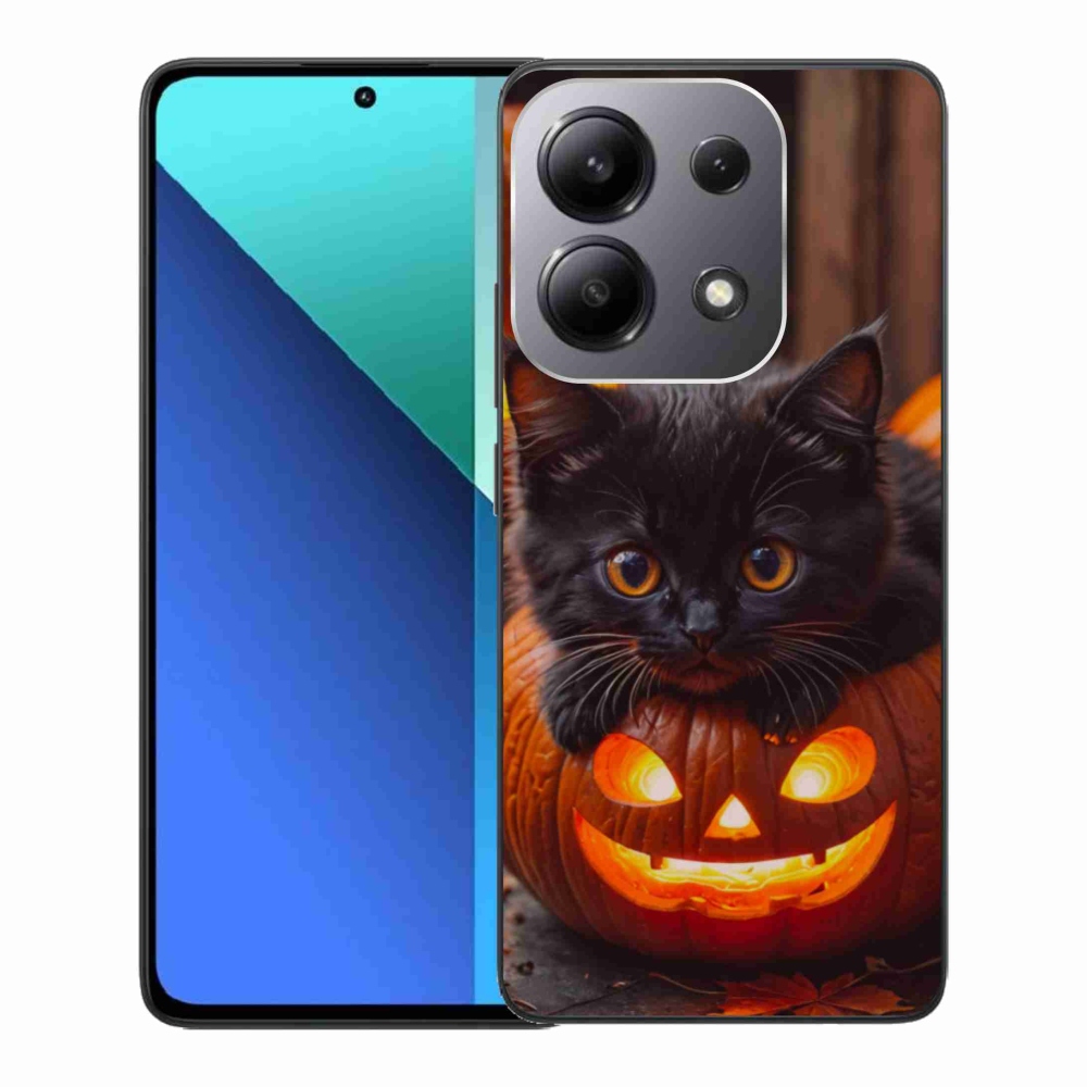 Gelový kryt mmCase na Xiaomi Redmi Note 13 - kotě a dýně