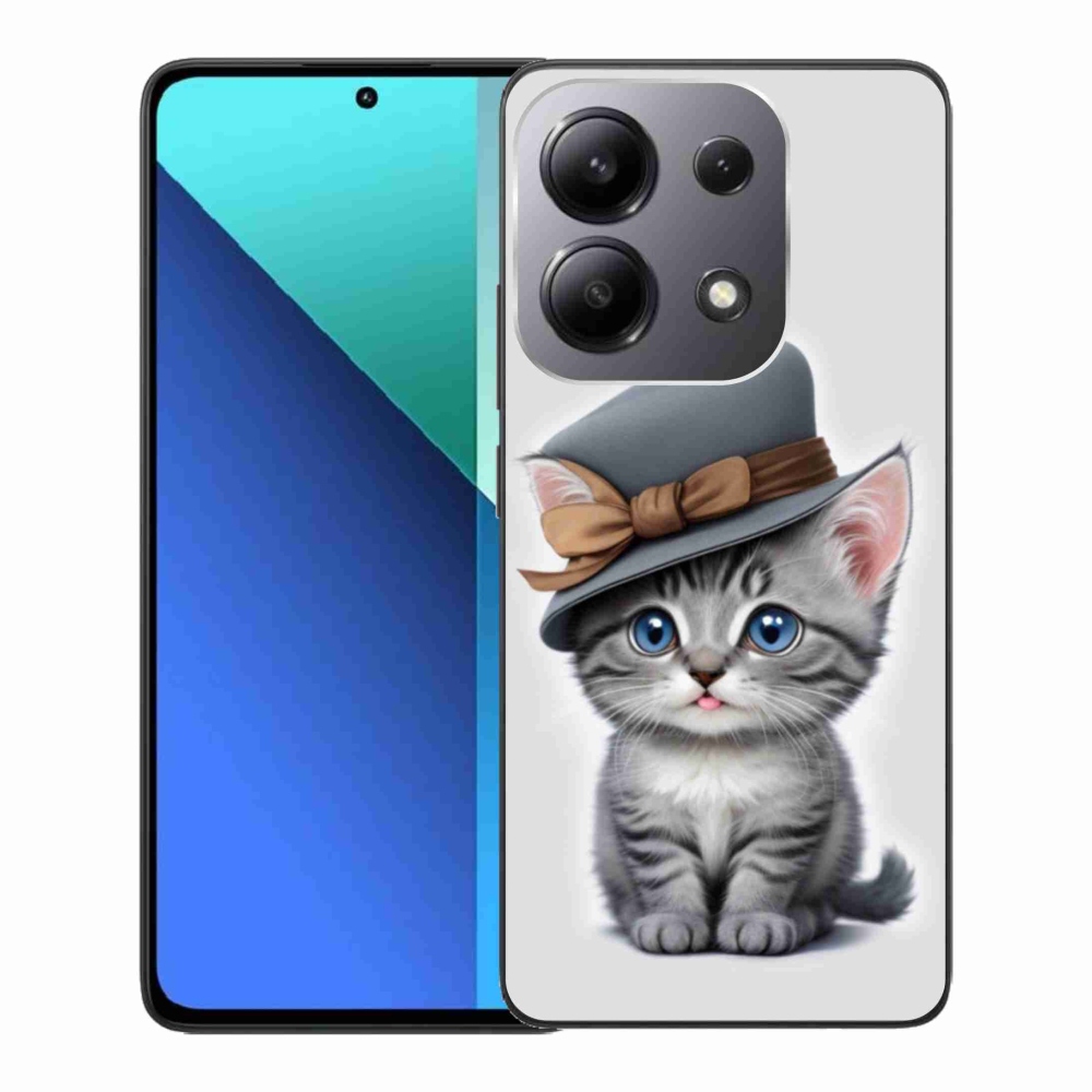 Gelový kryt mmCase na Xiaomi Redmi Note 13 - kotě s kloboukem