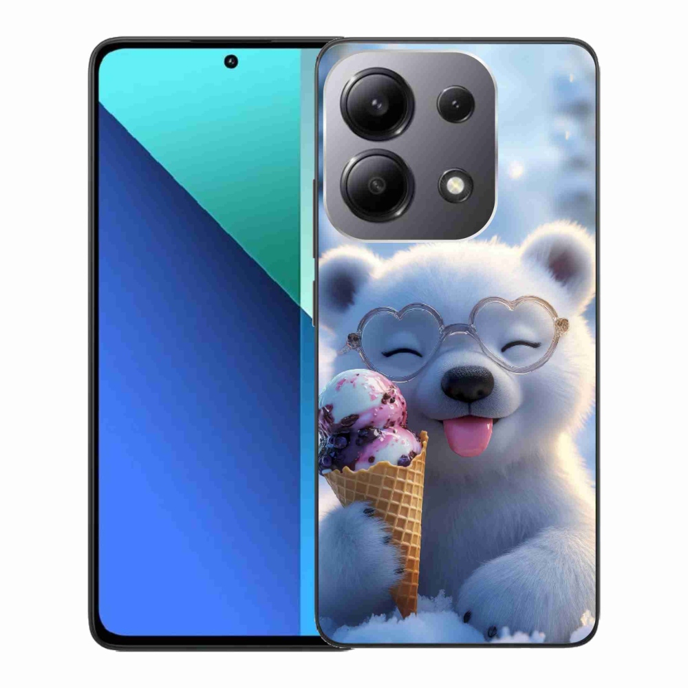 Gelový kryt mmCase na Xiaomi Redmi Note 13 - medvídek se zmrzlinou