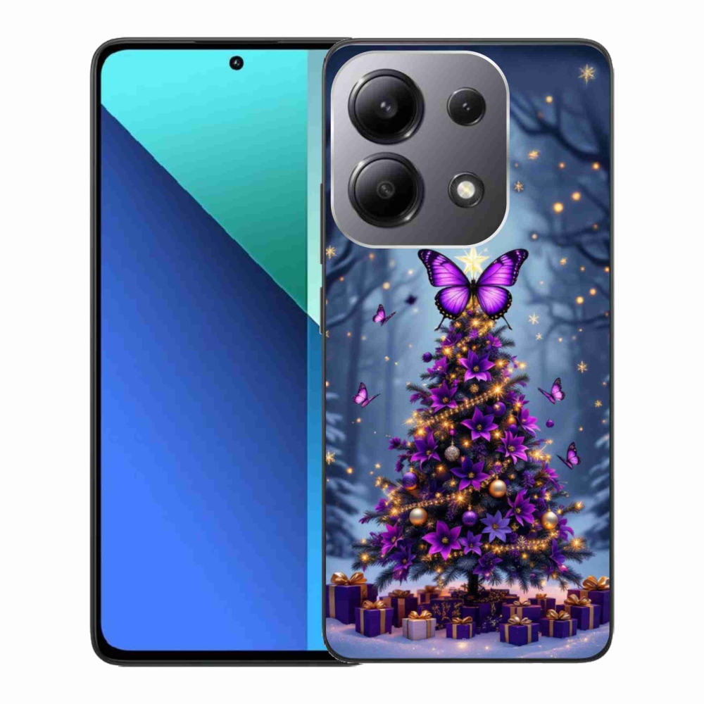 Gelový kryt mmCase na Xiaomi Redmi Note 13 - motýlí vánoční stromek