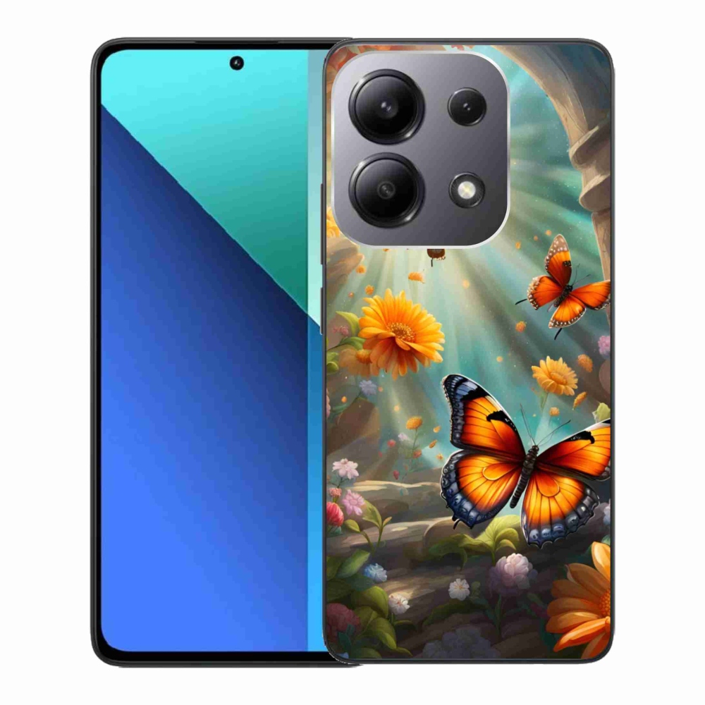Gelový kryt mmCase na Xiaomi Redmi Note 13 - motýlí zahrada 2
