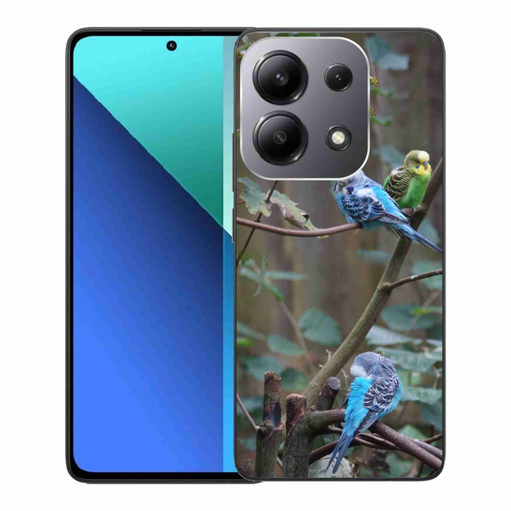 Gelový kryt mmCase na Xiaomi Redmi Note 13 - papoušci na větvi