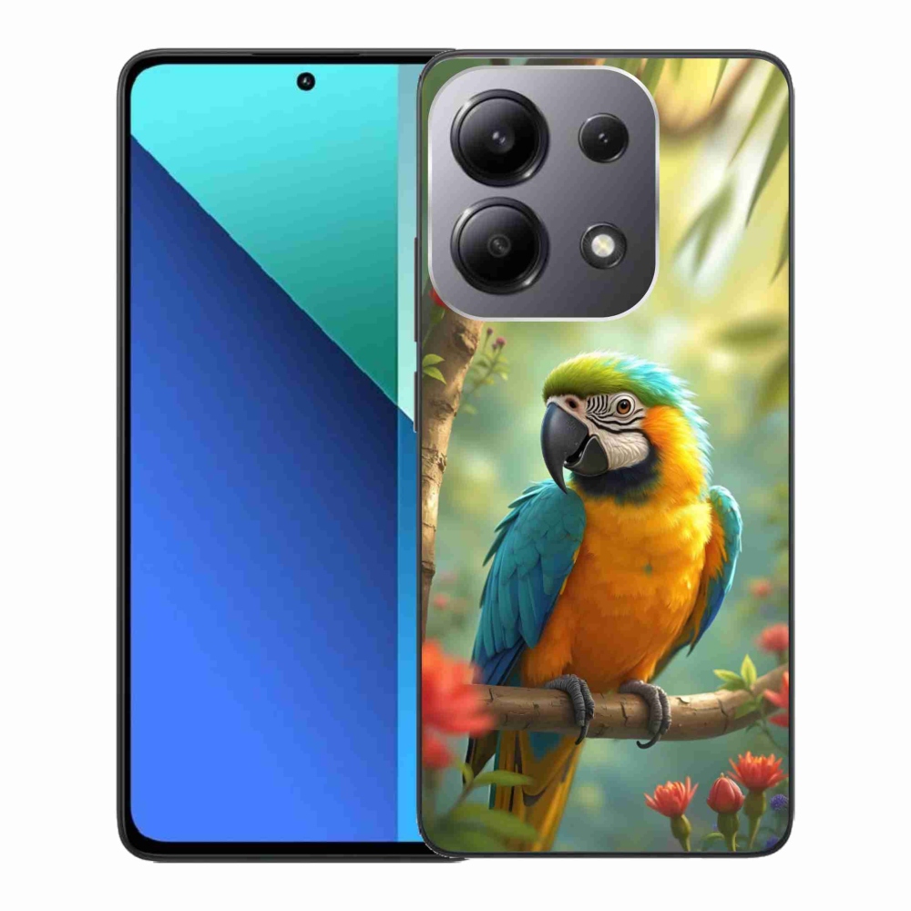 Gelový kryt mmCase na Xiaomi Redmi Note 13 - papoušek ara modrožlutá