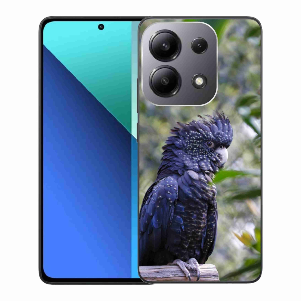 Gelový kryt mmCase na Xiaomi Redmi Note 13 - papoušek kakadu černý