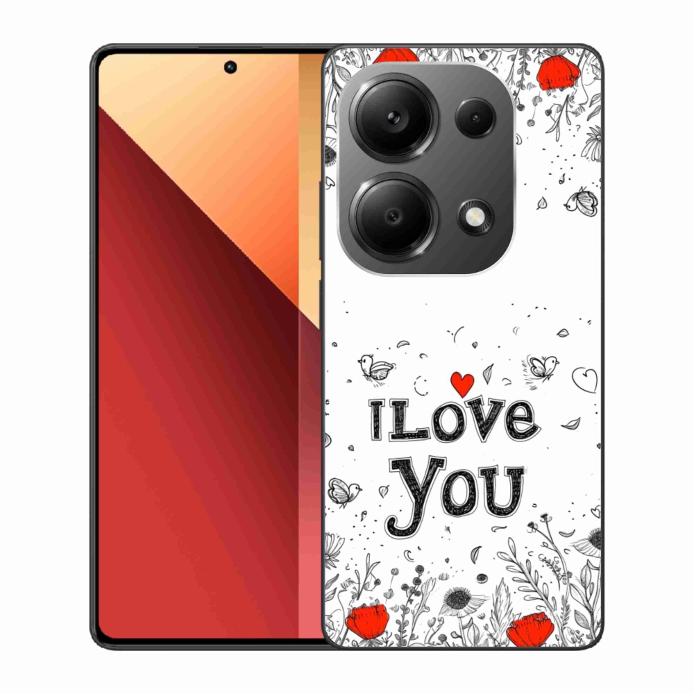 Gelový kryt mmCase na Xiaomi Redmi Note 13 Pro 4G/Poco M6 Pro - I love you bílé pozadí