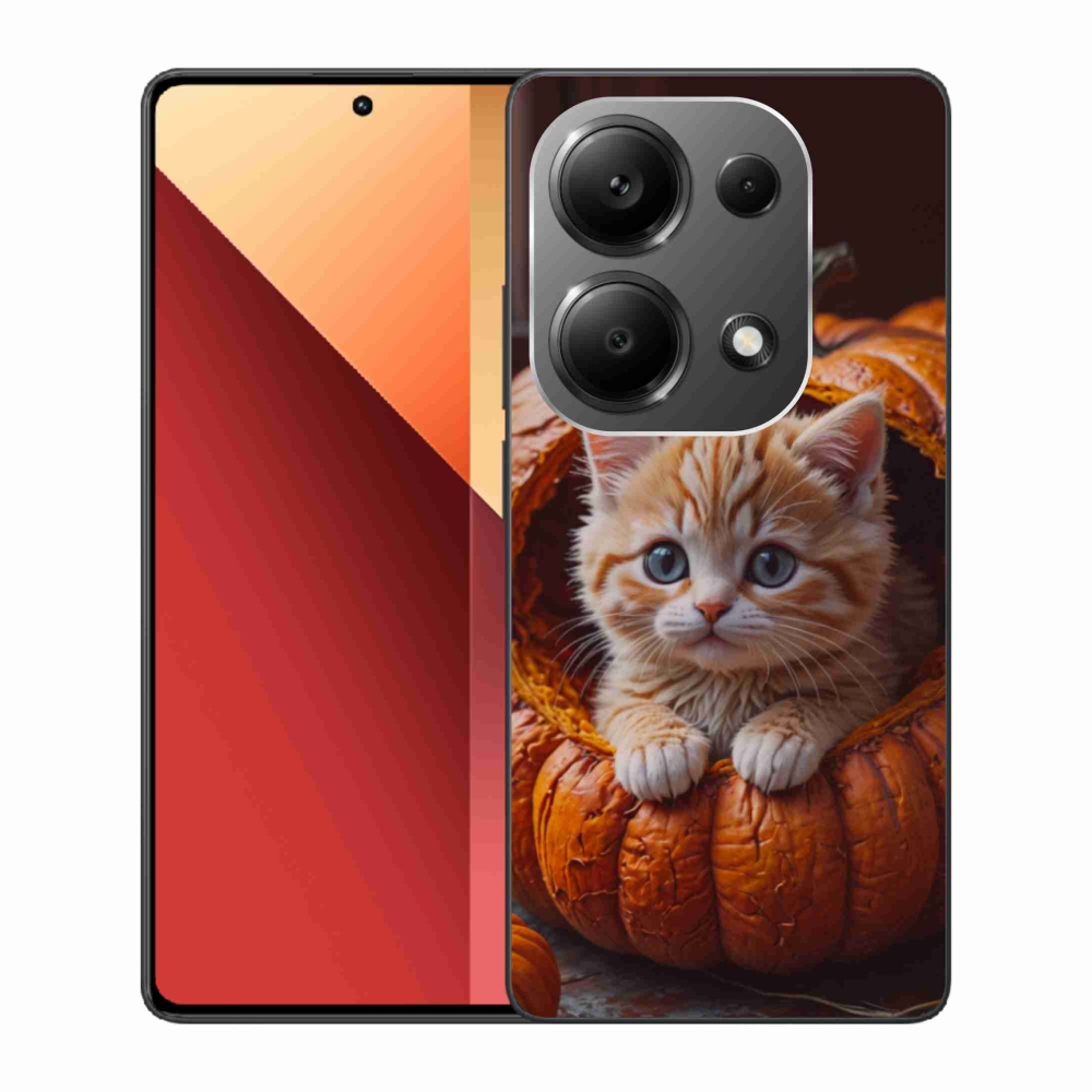 Gelový kryt mmCase na Xiaomi Redmi Note 13 Pro 4G/Poco M6 Pro - kotě a dýně 2
