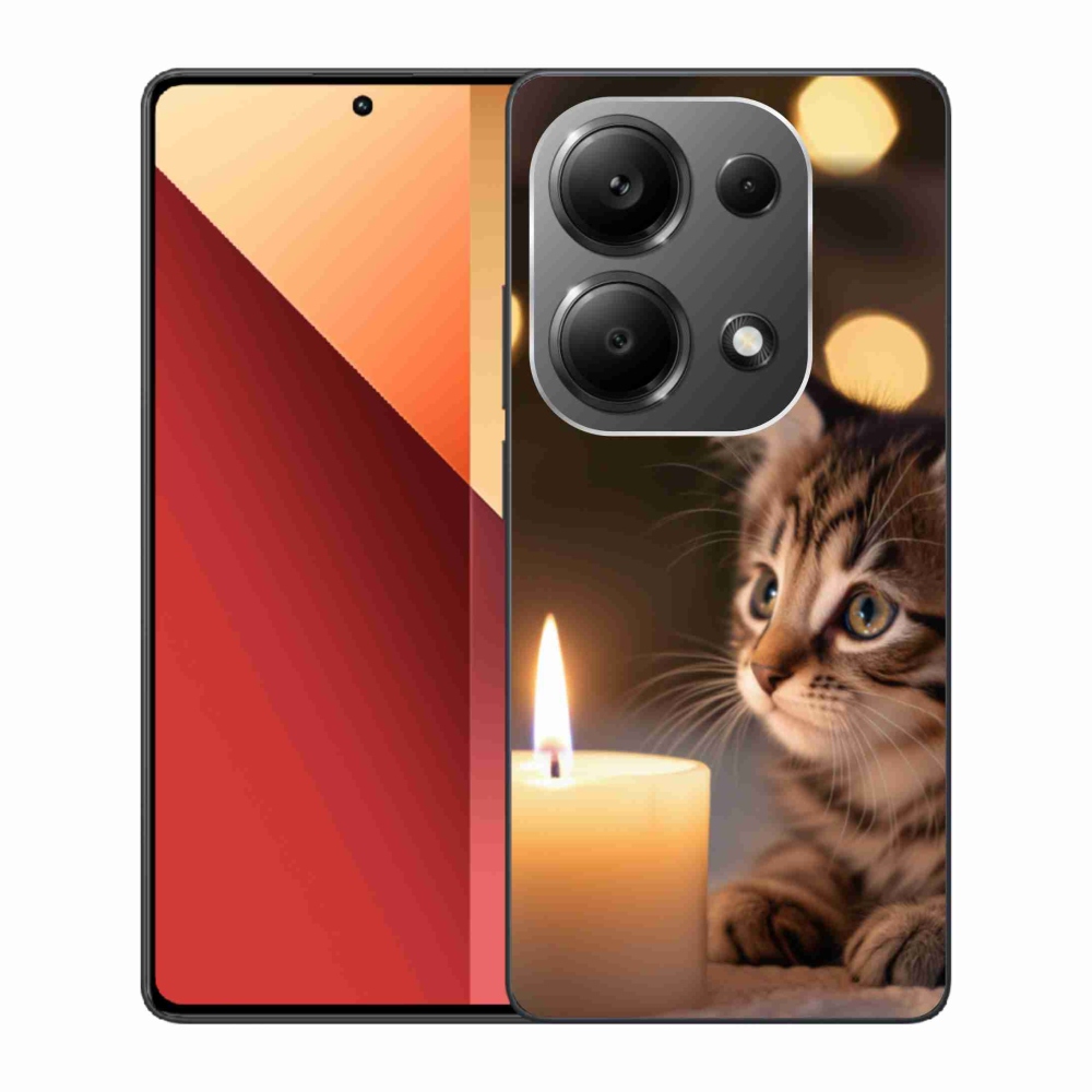 Gelový kryt mmCase na Xiaomi Redmi Note 13 Pro 4G/Poco M6 Pro - kotě a svíčka