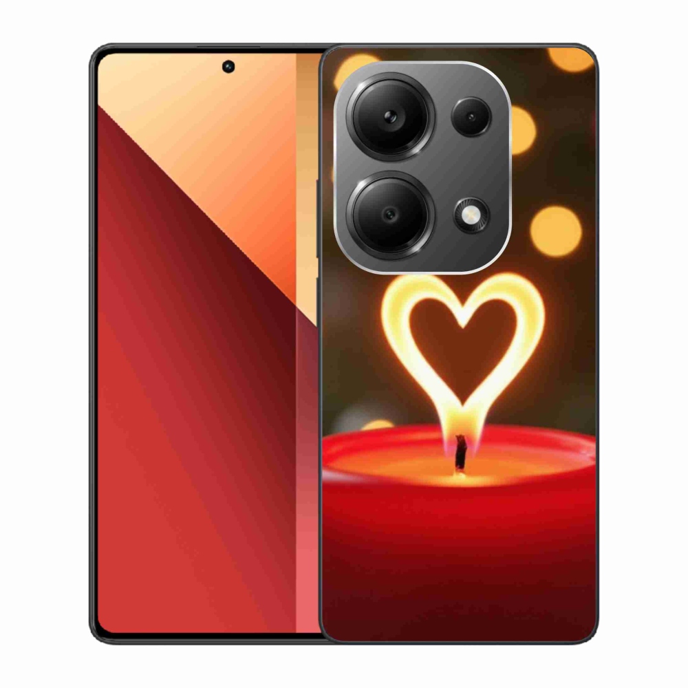 Gelový kryt mmCase na Xiaomi Redmi Note 13 Pro 4G/Poco M6 Pro - srdce z plamene