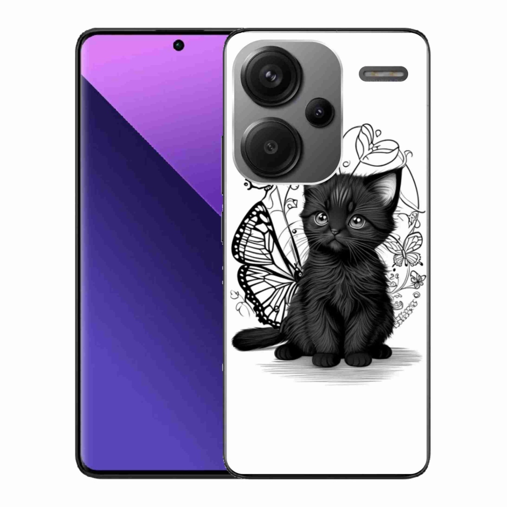 Gelový kryt mmCase na Xiaomi Redmi Note 13 Pro+ 5G - černé kotě