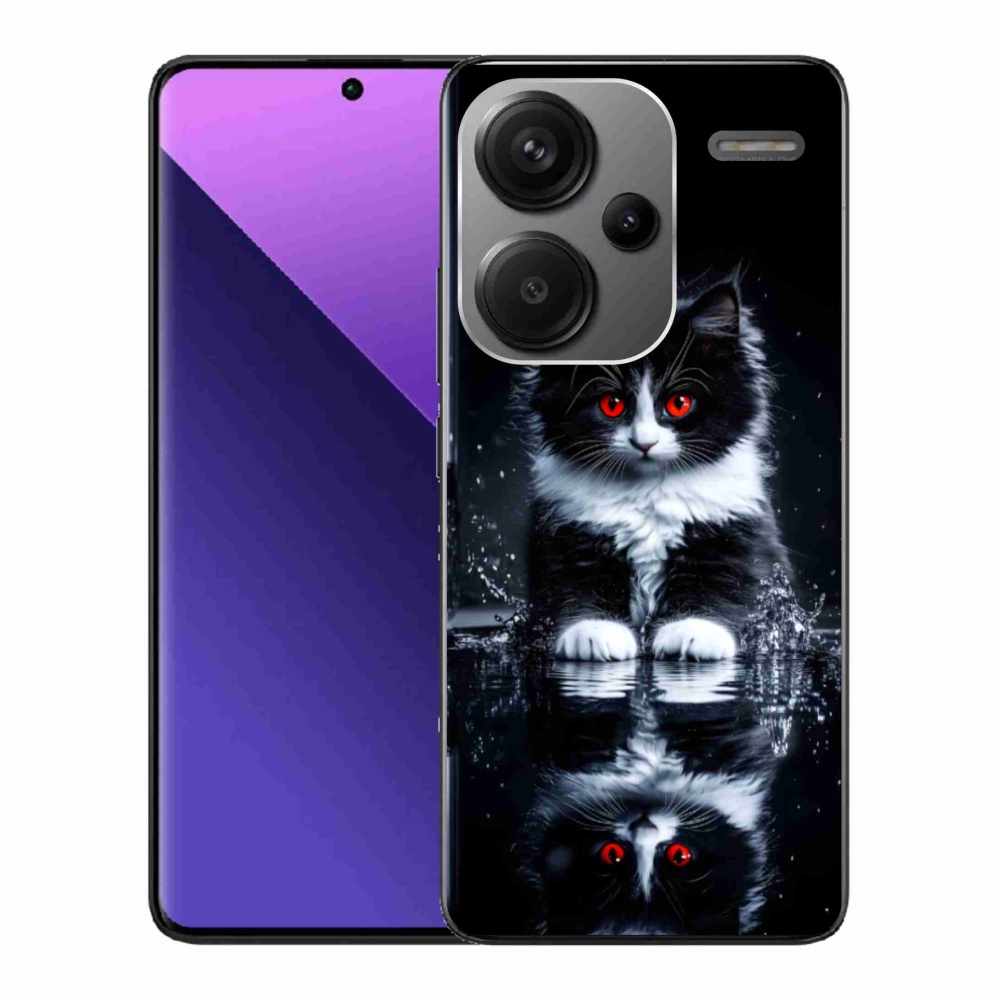 Gelový kryt mmCase na Xiaomi Redmi Note 13 Pro+ 5G - černobílé kotě