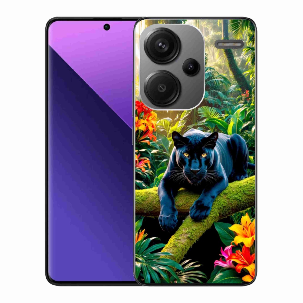 Gelový kryt mmCase na Xiaomi Redmi Note 13 Pro+ 5G - černý panter v džungli