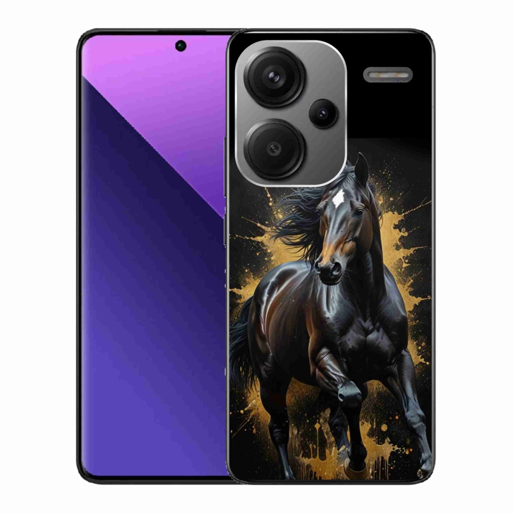 Gelový kryt mmCase na Xiaomi Redmi Note 13 Pro+ 5G - elegantní černý hřebec