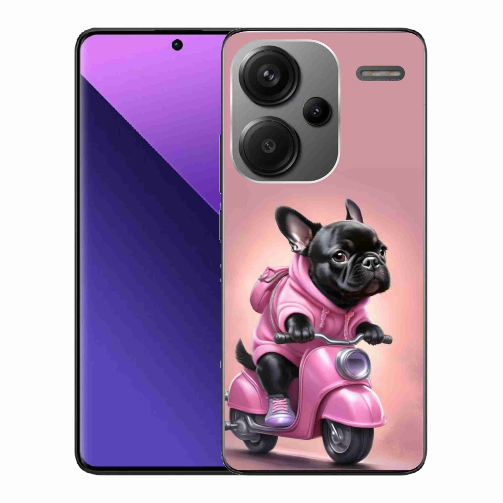 Gelový kryt mmCase na Xiaomi Redmi Note 13 Pro+ 5G - francouzský buldoček na skútru