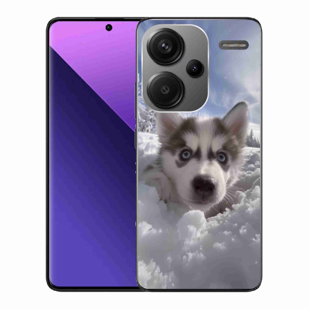 Gelový kryt mmCase na Xiaomi Redmi Note 13 Pro+ 5G - husky ve sněhu